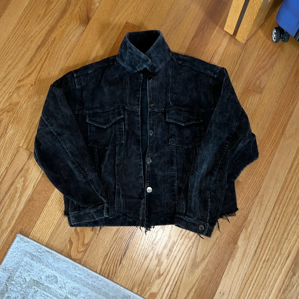 Distressed Corduroy Denim Jacket